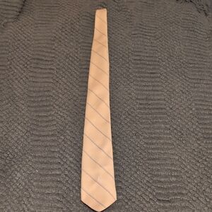 Saint Laurent YSL Tan Striped Tie (300 Retail)